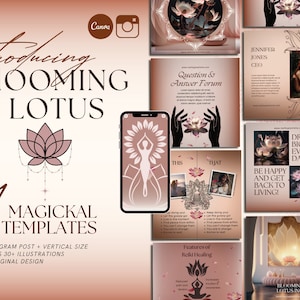 Spirituelle Instagram-Post-Vorlagen, weiß-rosa Canva, ganzheitlicher Lebensberater, Reiki-Social-Media-Feed, Energieheilung, Klangbad, menschliches Design
