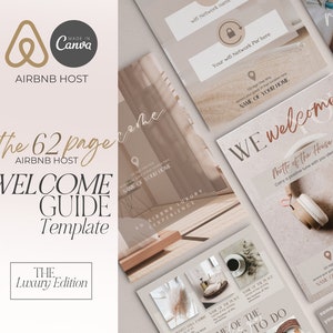 Airbnb Welcome Book Template Modern | Airbnb Guest Book Bundle | Luxury Airbnb Signs | House Manual | Rental | VRBO Host Book | Canva