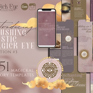 Mystical Evil Eye Instagram Story Templates | Spiritual IG Stories | Third Eye | Tarot Reader | Manifestation | Moon Magic | Energy | Canva