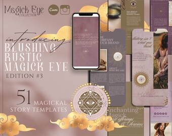 Mystical Evil Eye Instagram Story Templates | Spiritual IG Stories | Third Eye | Tarot Reader | Manifestation | Moon Magic | Energy | Canva