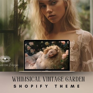 Shopify Theme Template, flower Vintage Website, Gradient Pink Shopify, Organic Skincare Website, Boho Shopify Theme, Luxe Shopify Boutique