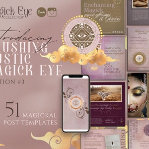 Magical Instagram Templates | Evil Eye IG Post Template | Celestial | Third Eye | Astrology | Zodiac | Mystical Canva Template Editable