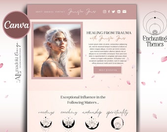 Spiritual Website Template: Lotus Moon Theme (Canva)