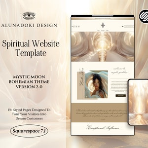 Squarespace Website Template White Gold, Squarespace 7.1 , Spiritual Squarespace Website, Modern Boho Website Theme, Spiritual Website Theme