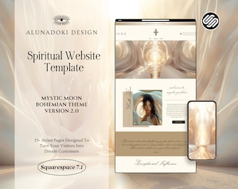 Squarespace Website-Vorlage Weißgold, Squarespace 7.1, Spirituelle Squarespace-Website, Modernes Boho-Website-Thema, Spirituelles Website-Thema