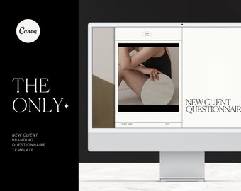 The Only New Client Brand Strategy Questionnaire You Need | Black and White, Sophisticated, Modern Design in an Editable Canva Template