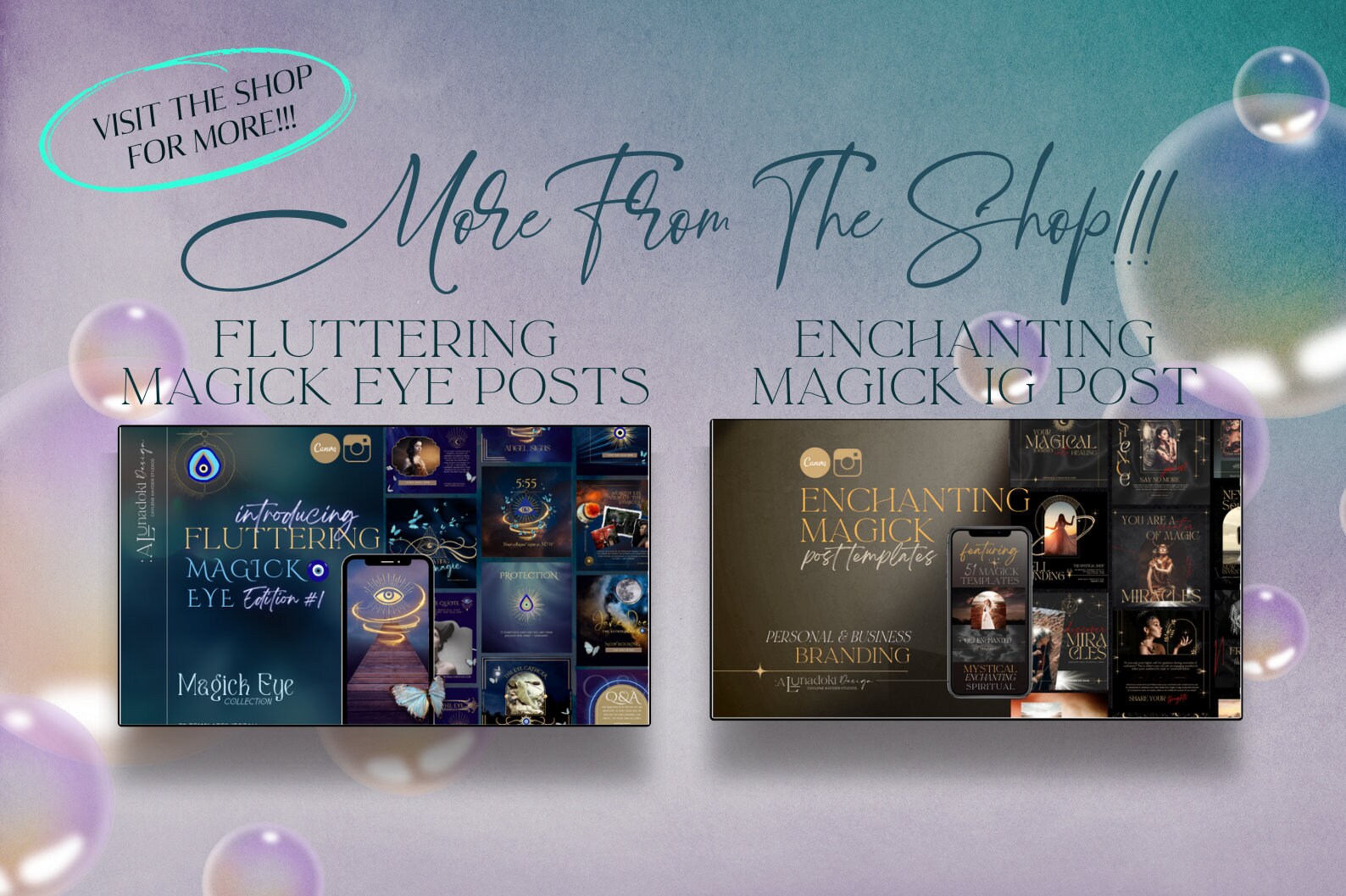Mermaid Posts Spiritual Instagram Posts, Mermaid Instagram Template, Magical Canva ...