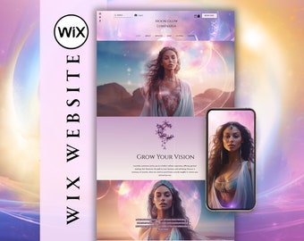 Spiritual Wix Website Template, Mystical Pink Purple Website Theme, Healing Therapy Website, Wix Website Boho, Coaching Website, Astrology