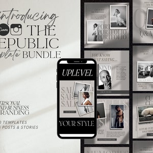 Luxury Black and White Instagram Post Templates, Minimal Instagram canva Template, Modern Social media branding, Fashion and Beauty Template
