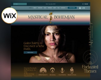 Wix Website Template Spiritual, Wellness Coach Website Design, Creative Wix Layout, Green Wix Web Design, Psychic Healer, Mystical Wix Theme