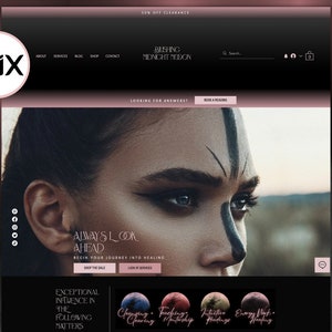 Wix Website Template Spiritual, Wellness Coach Website Design, Creative Wix Layout, Pink Wix Web Design, Moon Magic , Mystical Wix Theme
