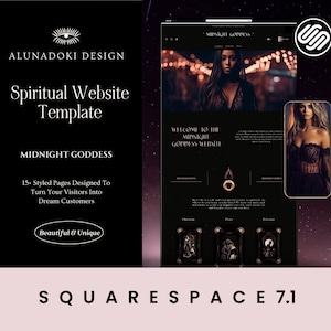 Dark Boho Goddess Squarspace 7.1 Template, Spiritual Squarespace Theme, Business Coaching Design, Magical Squarespace, Tarot Card Reader