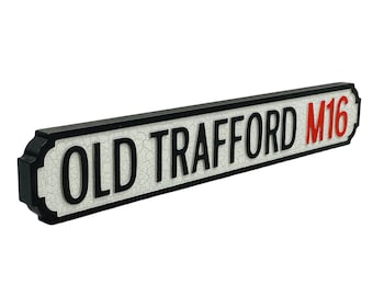Old Trafford M16 | Vintage-style Street Sign, Football Lover Gift, Man United Fan Decor