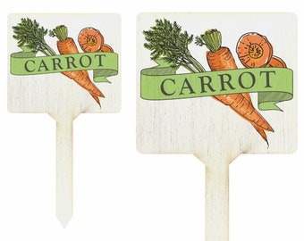 CARROT Plant Marker Stake Printed Sign Outdoor Garden Allotment
