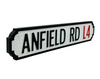 ANFIELD RD L4 Novelty Vintage Street Road Sign Football Stadium Liverpool Gift