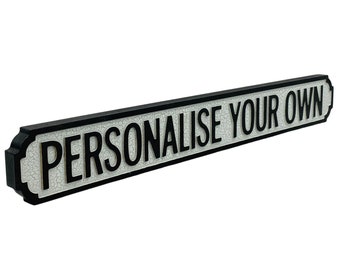 Personalised Vintage Style Street Sign, Custom Wooden Name Plaque