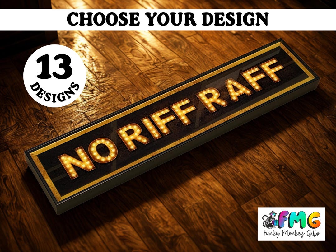 No Riff Raff Bar Sign, Vintage Marquee Style Print - Etsy UK