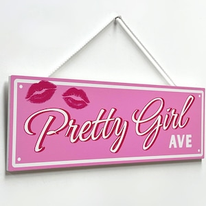 Pink Pretty Girl Avenue Sign: Girly Room Decor