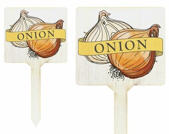 ONION Plant Marker Stake Printed Sign Outdoor Garden Allotment