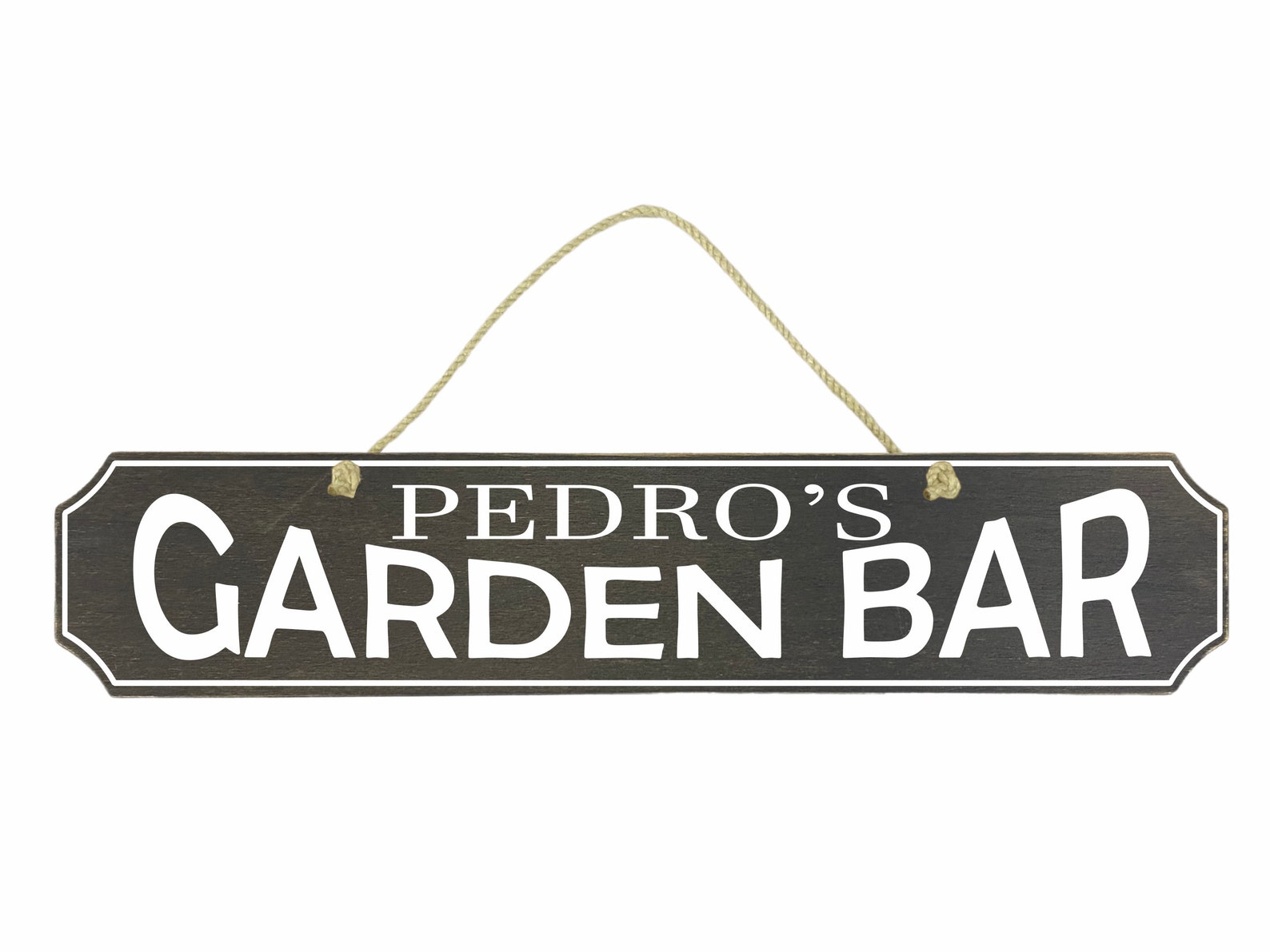 PERSONALISED GARDEN BAR Outdoor Wooden Hanging Sign Any Name Etsy