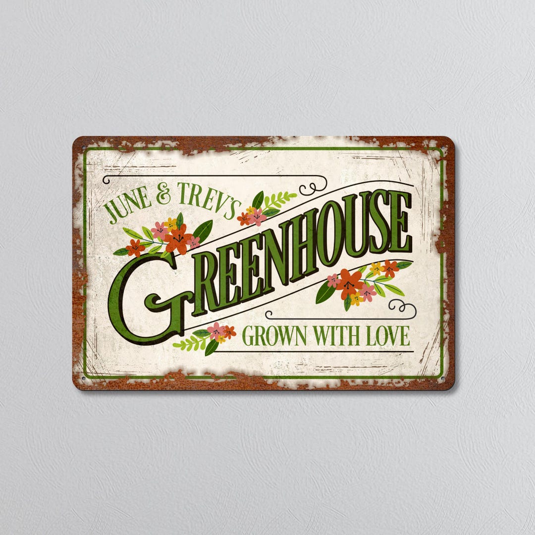 Personalised Greenhouse Sign, Metal Garden Decor - Etsy UK
