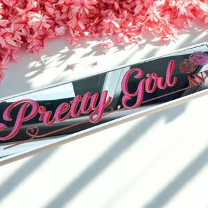 Pretty Girl Avenue Mirror Sign | Pink Girly Bedroom Decor