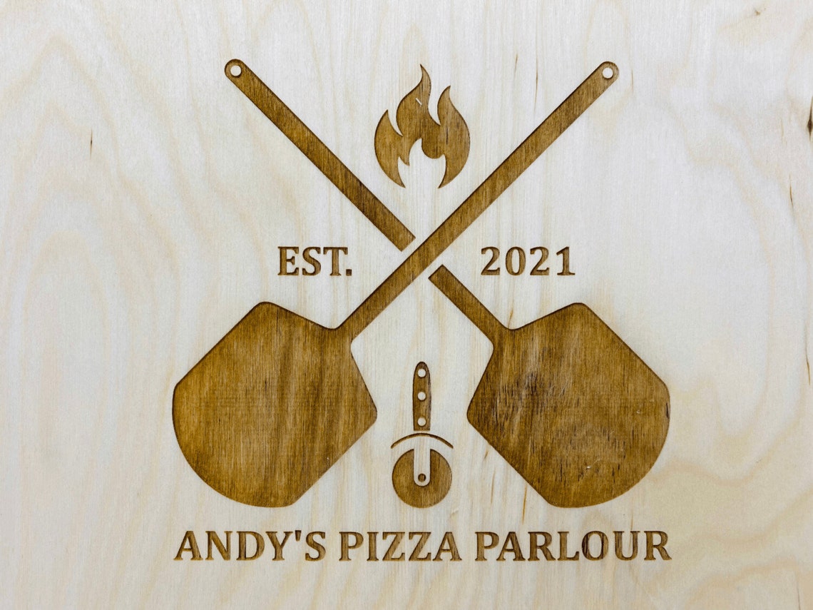 Personalised PIZZA Serving PADDLE Wooden Any Name Engraved Est Etsy UK