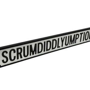 Scrumdiddlyumptious | Vintage-style Street Sign, Wooden Kitchen Decor