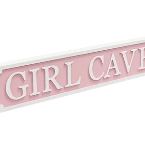 GIRL CAVE Pink Novelty Vintage Street Road Sign Gift Indoor Home Decor