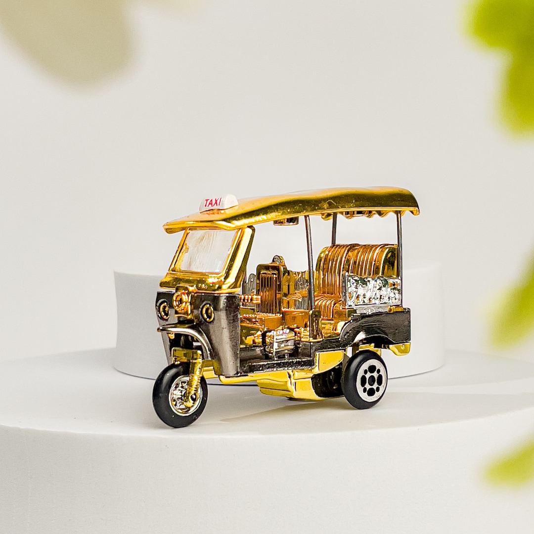Modello giocattolo di taxi Tuk Tuk vintage Bangkok Siam autentico