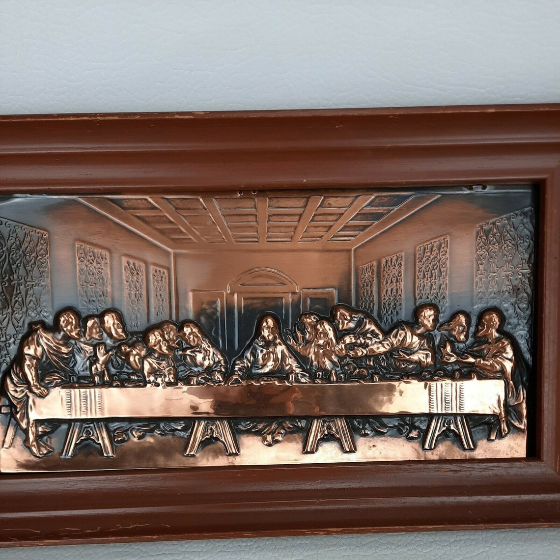 Vintage 3 Embossed Copper Relief Framed Last Etsy