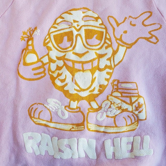 Vintage California Raisins "Raisin' Hell" Pink Swe