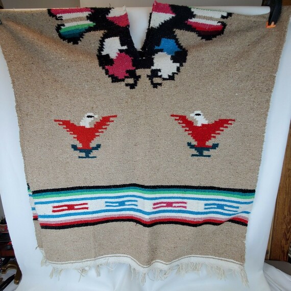 Vintage Phoenix Design Tribal Native Southwestern Serape Poncho Geweven Wandtapijt Kleding Gender-neutrale kleding volwassenen Ponchos 