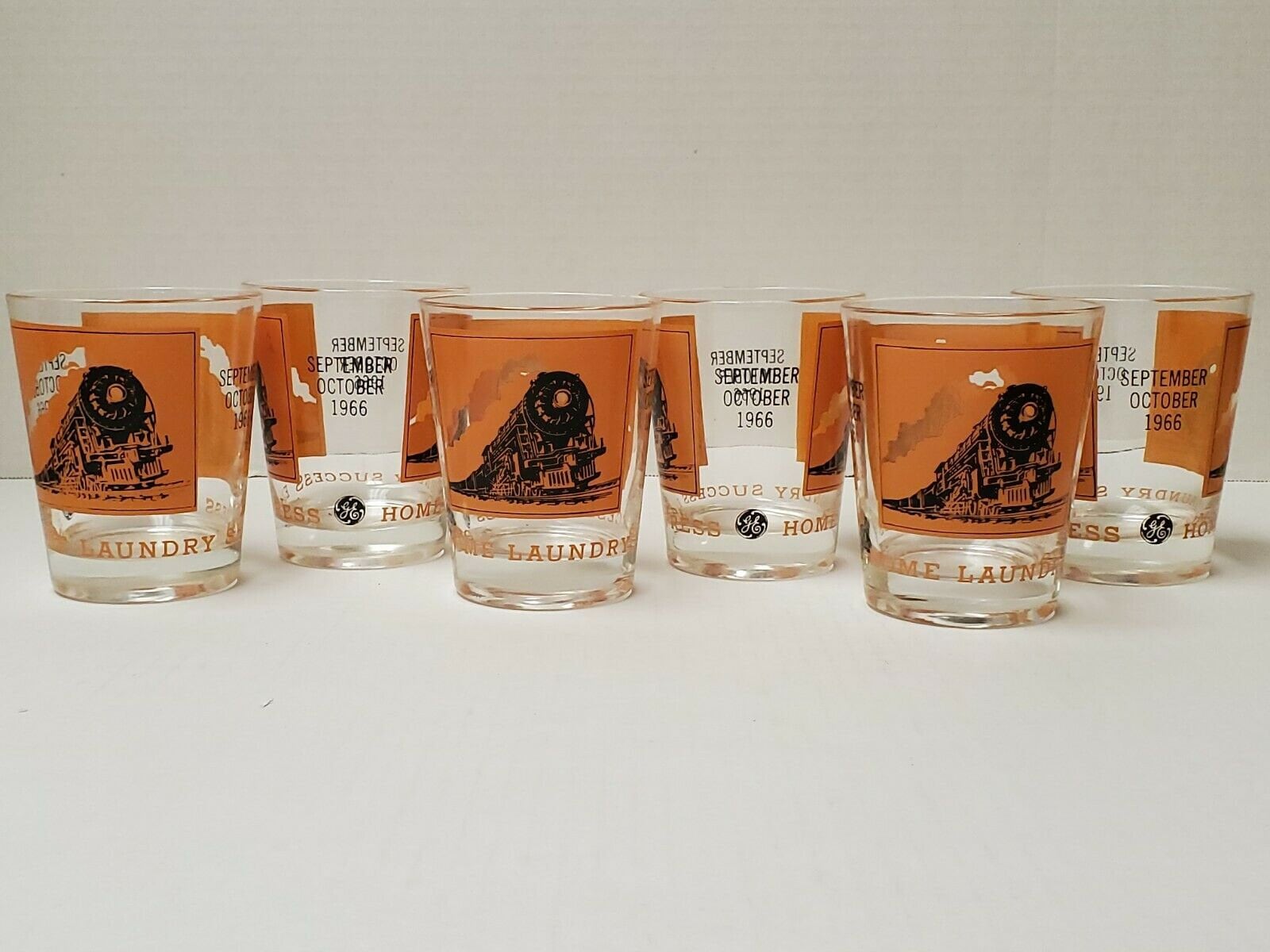 Rare Vintage 1966 Railroad Train General Electric GE Promo Drinking Glasses 6 Pcs Etsy
