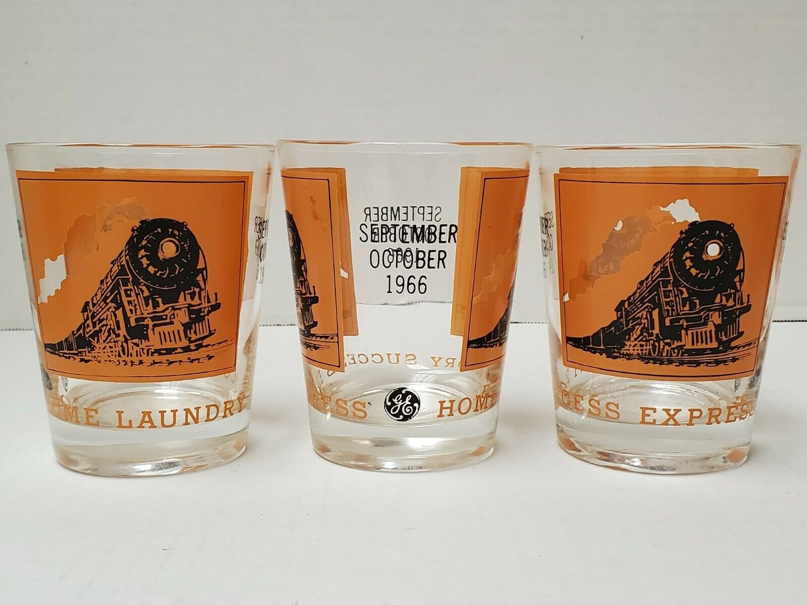 Rare Vintage 1966 Railroad Train General Electric GE Promo Drinking Glasses 6 Pcs Etsy