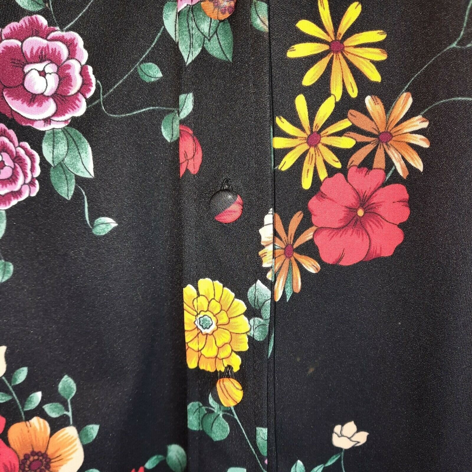 Vintage bunte Garten Blume Oma Oma Polyester Button Shirt | Etsy