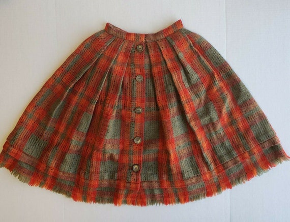 VTG 50's Nelly de Grab 100% Wool Plaid Pleated But