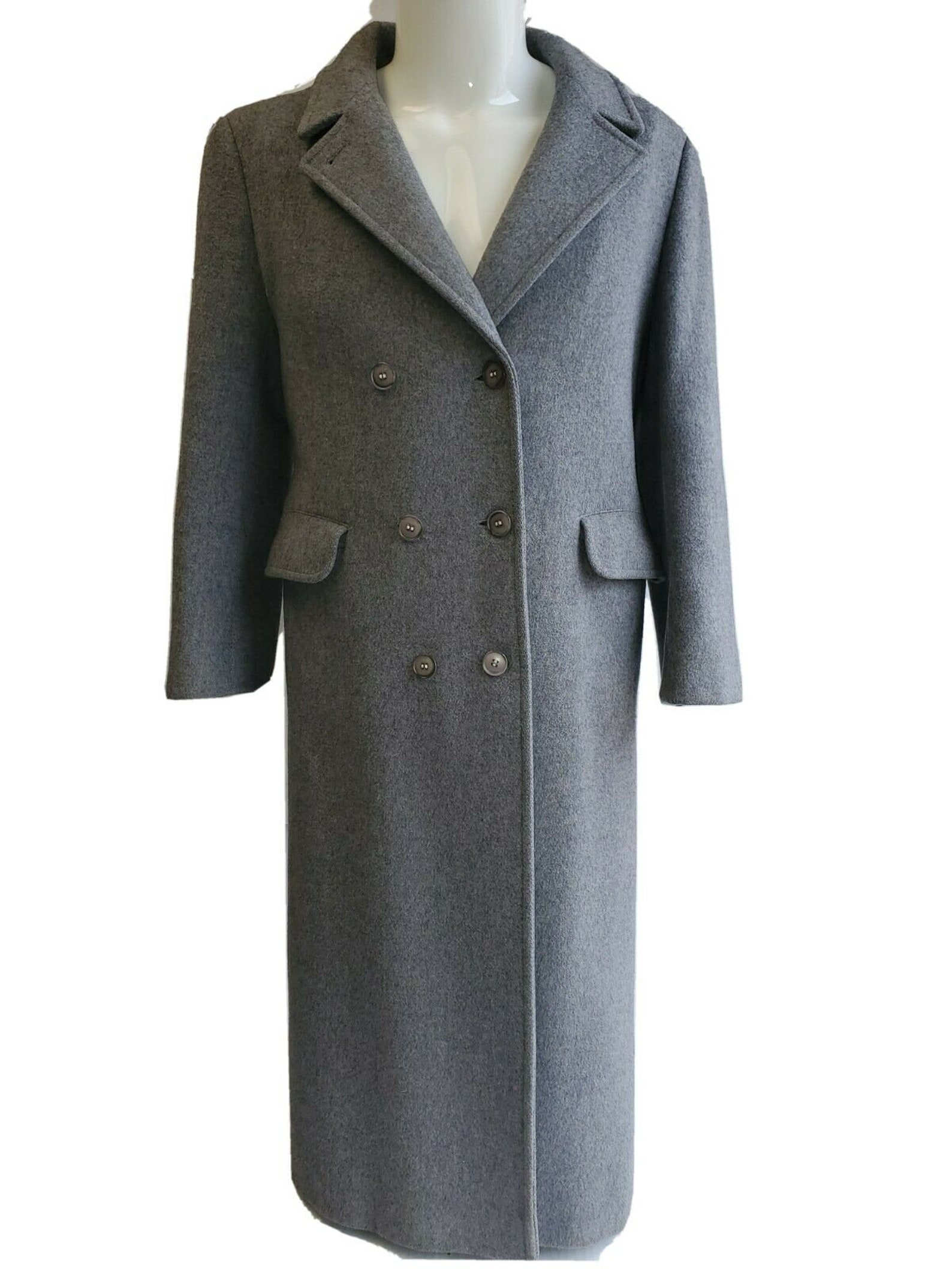 Vintage 70's Pendleton Women's Gray Wool Long Pea Coat | Etsy