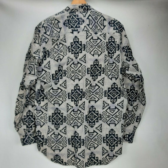 1980s Riccardo Bini Southwestern Aztec Pattern LS… - image 2