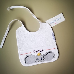 Custom Cross Stitch Bib - &quot;Dumbo&quot;