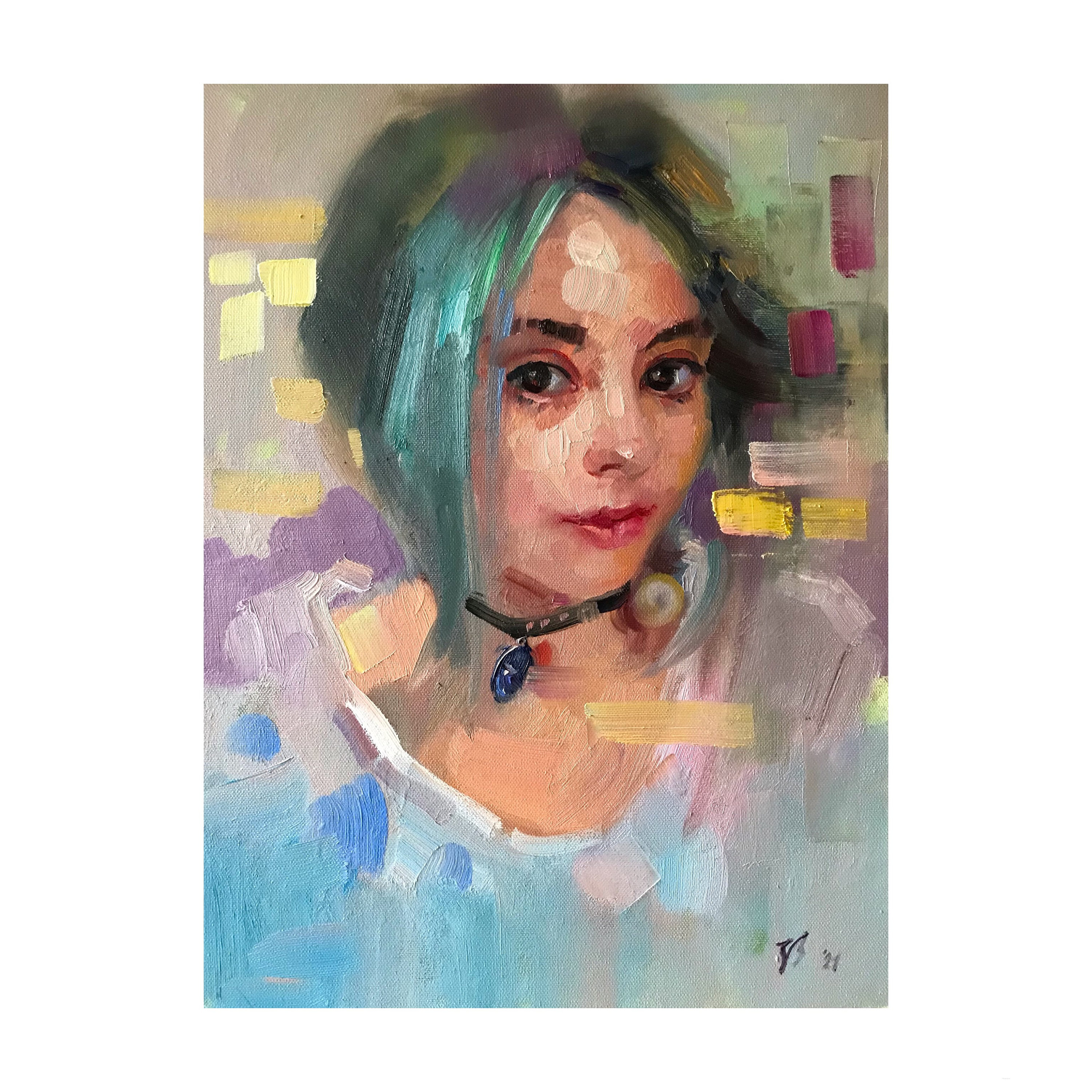 Girl Anime Face Abstract Portrait Original Painting Oil - Etsy UK Girl Anime Face Abstract Portrait Original Painting Oil - Etsy UK