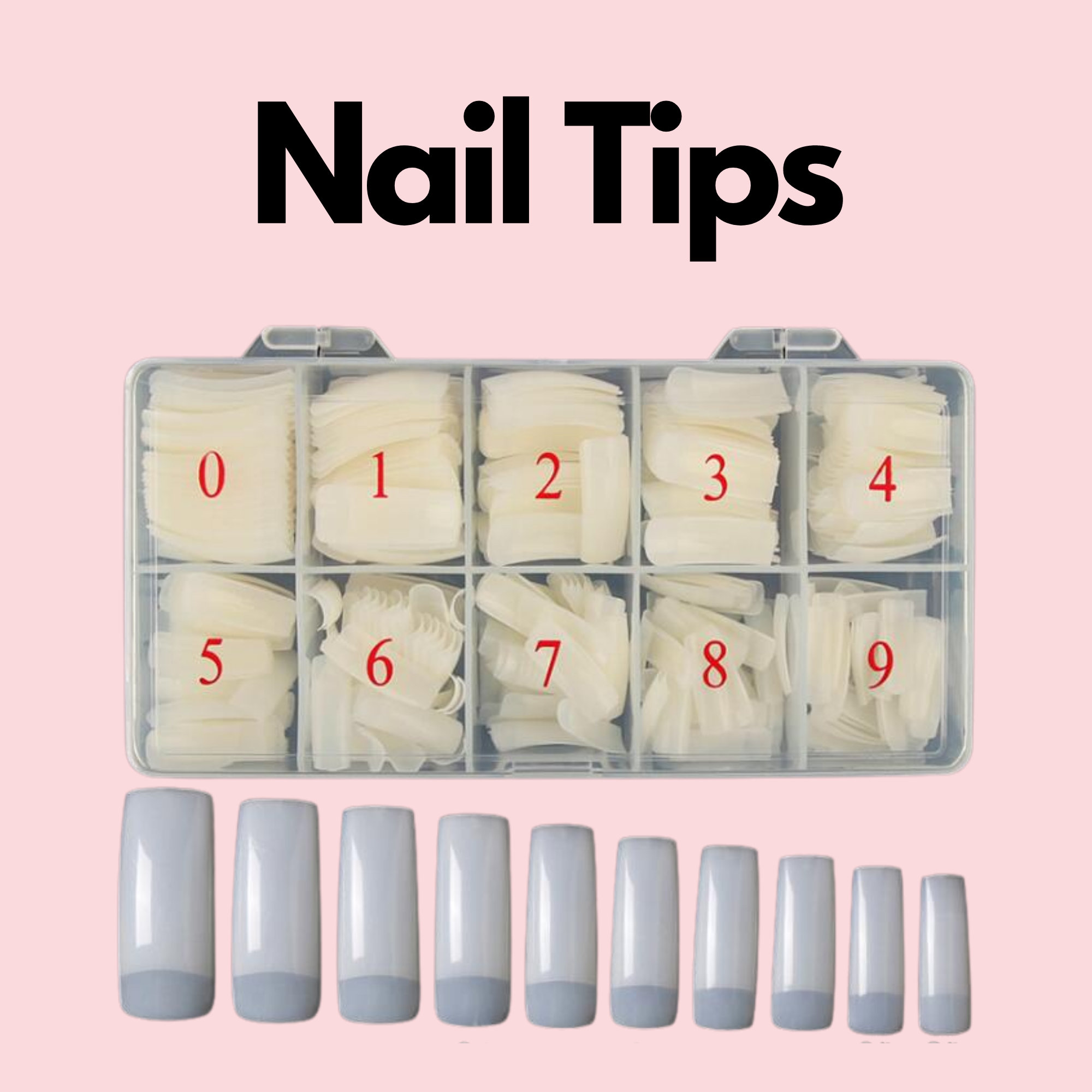 Press on Nail Storage Box Organize Fake Nail Set Acrylic Box Glue