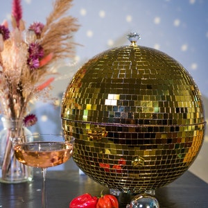 24 Gold Disco Ball Hanging Glass Mirrored Large Disco Decorations Party  Groovy 70s Theme Retro Dance Christmas Free Ship Assorted Sizes 