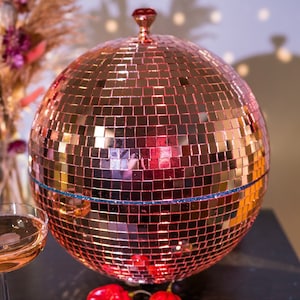 Cherry Disco Balls Print, Disco Ball Decor, Disco Ball Art, Pink Disco Balls,  Rose Gold Mirror Balls, Disco Balls Poster, Digital Download 