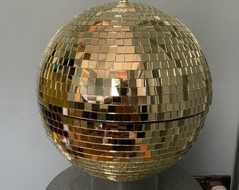 Gold & Pink Stripy Disco Ball.handmade Blue and Green Disco Glitter Ball  Groovy-retro Interior-party-mirror Tiles-party Decor-personalised 