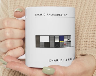 Eames house mug, Bauhaus present, Bauhaus gift, Eames print, designer mug, architecture mug, Bauhaus gift, minimalist Ceramic Mug 11oz