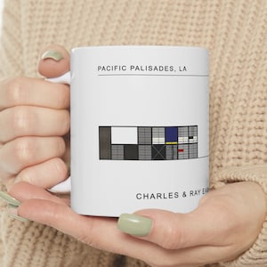 Eames house mug, Bauhaus present, Bauhaus gift, Eames print, designer mug, architecture mug, Bauhaus gift, minimalist Ceramic Mug 11oz