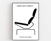EAMES SOFA COMPACT Mid Century Modern Poster Print Alvar Aalto Danish Scandinavian Nordic Abstract Minimalist Jacobsen Chair Free Shipping
