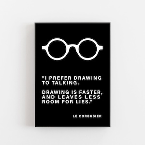 Le Corbusier poster, Le Corbusier quote poster, Le Corbusier quote print, Le Corbusier print, Mies van der Rohe poster, Bauhaus poster