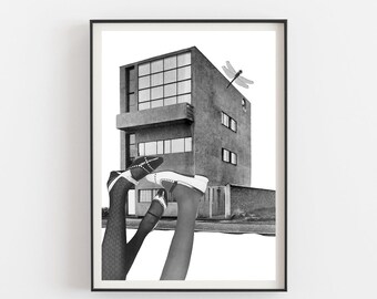 Le Corbusier Poster, Le Corbusier Collage, Architecture